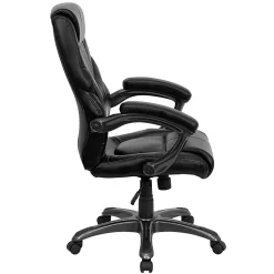 Flash Furniture Overstuffed Ergonomic LeatherSoft™ Faux Leather High-Back Swivel Chair, Black