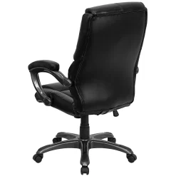 Flash Furniture Overstuffed Ergonomic LeatherSoft™ Faux Leather High-Back Swivel Chair, Black