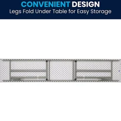 Flash Furniture Plastic Folding Training Table, 29"H x 18"W x 96"D, Granite White