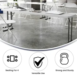 Flash Furniture Plastic Folding Training Table, 29
