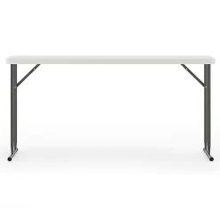 Flash Furniture Plastic Folding Table, 29"H x 24"W x 48-1/4"D, Granite White