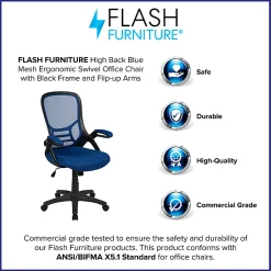 Flash Furniture Porter Ergonomic Mesh High-Back Office Chair, Blue