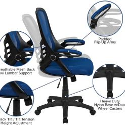 Flash Furniture Porter Ergonomic Mesh High-Back Office Chair, Blue