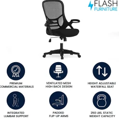 Flash Furniture Porter Ergonomic Mesh High-Back Office Chair, Black