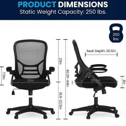 Flash Furniture Porter Ergonomic Mesh High-Back Office Chair, Black