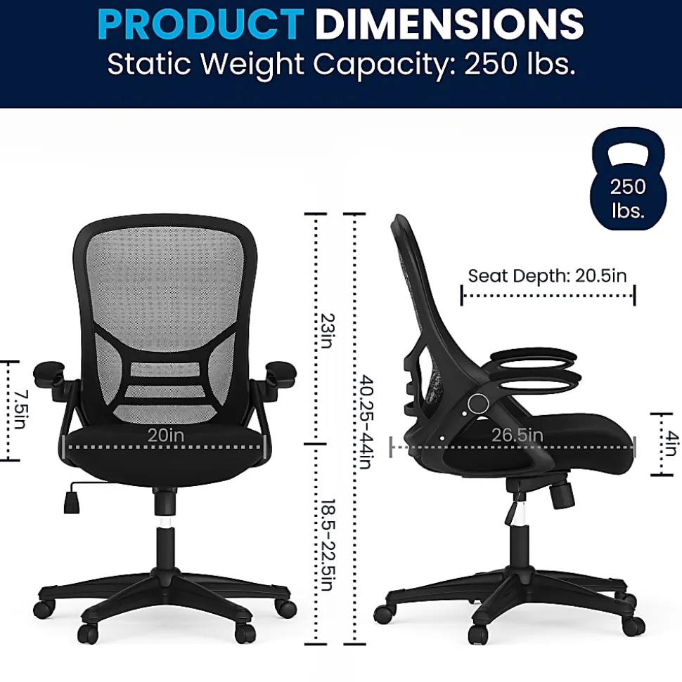 Flash Furniture Porter Ergonomic Mesh High-Back Office Chair, Black