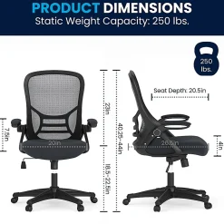 Flash Furniture Porter Ergonomic Mesh High-Back Office Chair, Gray