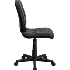 Flash Furniture Quilted Vinyl Mid-Back Swivel Task Chair, Armless,  Black