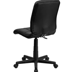 Flash Furniture Quilted Vinyl Mid-Back Swivel Task Chair, Armless,  Black