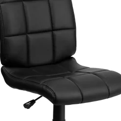 Flash Furniture Quilted Vinyl Mid-Back Swivel Task Chair, Armless,  Black