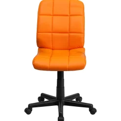 Flash Furniture Quilted Vinyl Mid-Back Swivel Task Chair, Orange/Black