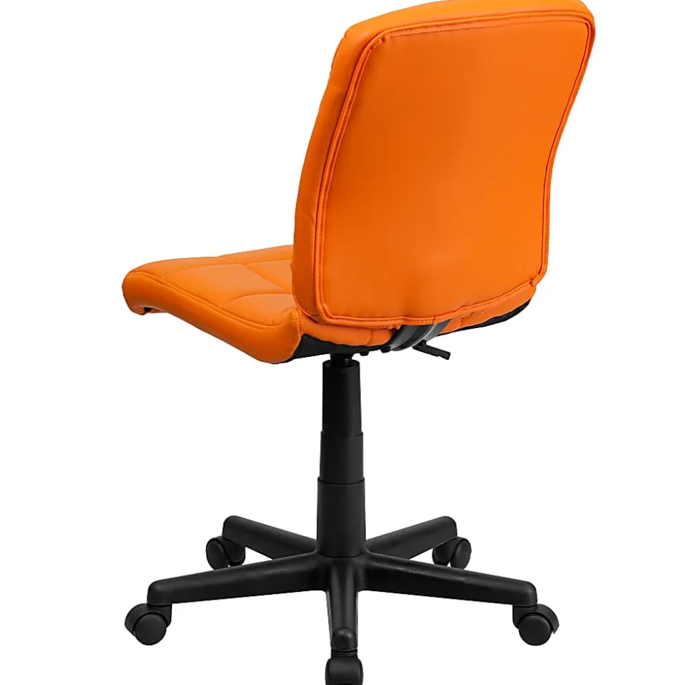 Flash Furniture Quilted Vinyl Mid-Back Swivel Task Chair, Orange/Black