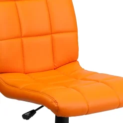 Flash Furniture Quilted Vinyl Mid-Back Swivel Task Chair, Orange/Black
