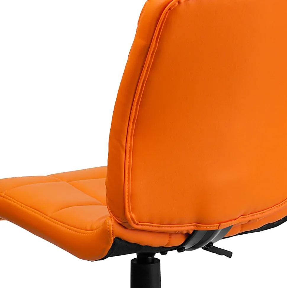 Flash Furniture Quilted Vinyl Mid-Back Swivel Task Chair, Orange/Black