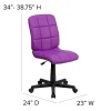 Flash Furniture Quilted Vinyl Mid-Back Swivel Task Chair, Purple/Black