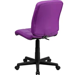 Flash Furniture Quilted Vinyl Mid-Back Swivel Task Chair, Purple/Black