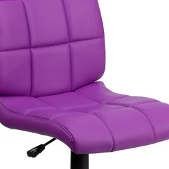 Flash Furniture Quilted Vinyl Mid-Back Swivel Task Chair, Purple/Black