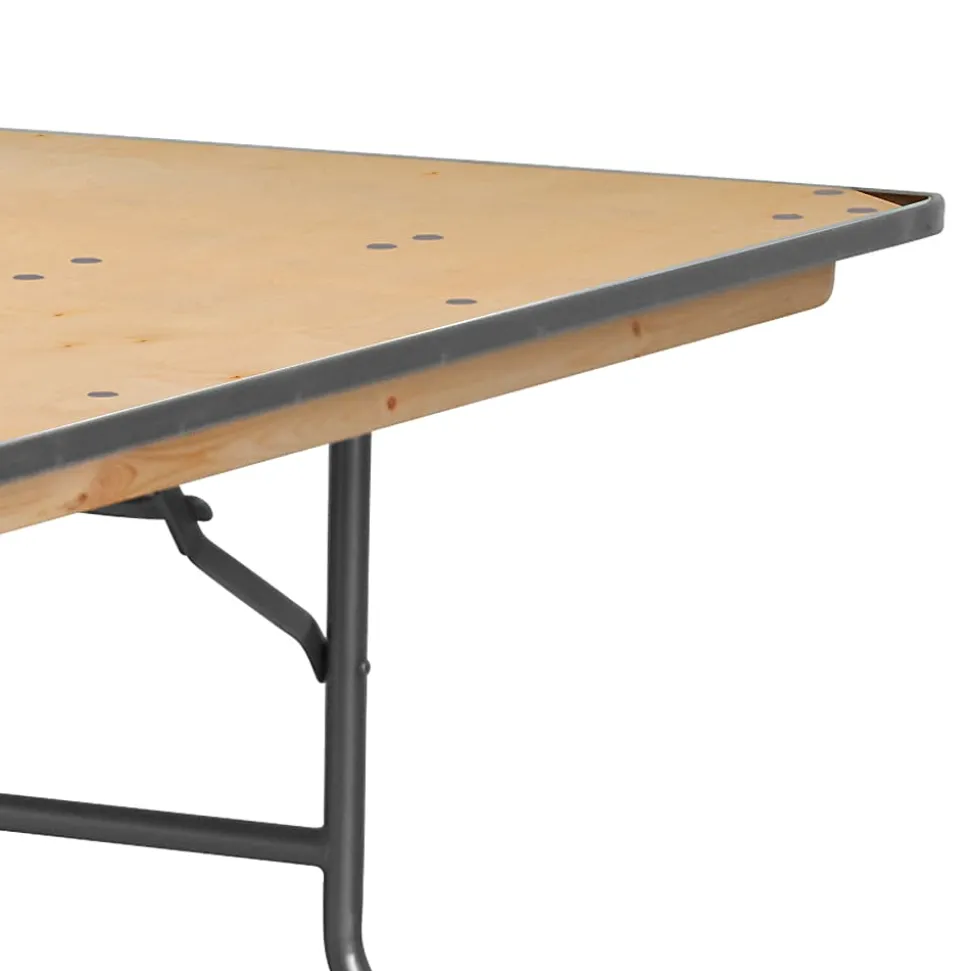 Flash Furniture Rectangular Heavy-Duty Folding Banquet Table, 30"H x 30"W x 96"D, Natural