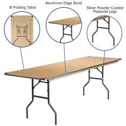 Flash Furniture Rectangular Heavy-Duty Folding Banquet Table, 30
