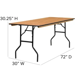 Flash Furniture Rectangular Folding Banquet Table, 30-1/4