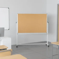 Flash Furniture Reversible Cork Bulletin/Magnetic Dry-Erase Whiteboard, 64 3/4