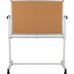 Flash Furniture Reversible Cork Bulletin/Non-Magnetic Dry-Erase Whiteboard, 54 3/4