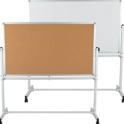 Flash Furniture Reversible Cork Bulletin/Magnetic Dry-Erase Whiteboard, 62 1/2