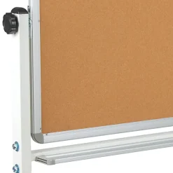 Flash Furniture Reversible Mobile Cork Board/Non-Magnetic Dry-Erase Whiteboard With Pen Tray, 59