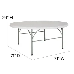 Flash Furniture Round Bi-Fold Plastic Banquet And Event Folding Table, 29