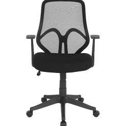 Flash Furniture Salerno Series Ergonomic Mesh High-Back Office Chair With Arms, Black