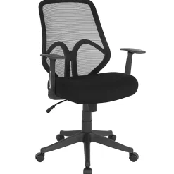 Flash Furniture Salerno Series Ergonomic Mesh High-Back Office Chair With Arms, Black