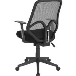 Flash Furniture Salerno Series Ergonomic Mesh High-Back Office Chair With Arms, Black