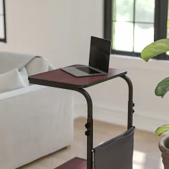 Flash Furniture Sit/Stand Ergonomic Computer Desk Mobile Workstation With Removable Pouch, 46-3/4
