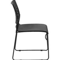 Flash Furniture Sled-Base Stacking Chair With Handle And Air-Vent Back, Black