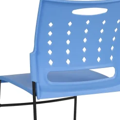Flash Furniture Sled-Base Stacking Chair With Handle And Air-Vent Back, Blue/Black