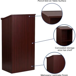 Flash Furniture Stand-Up Wood Lectern, 45-3/4