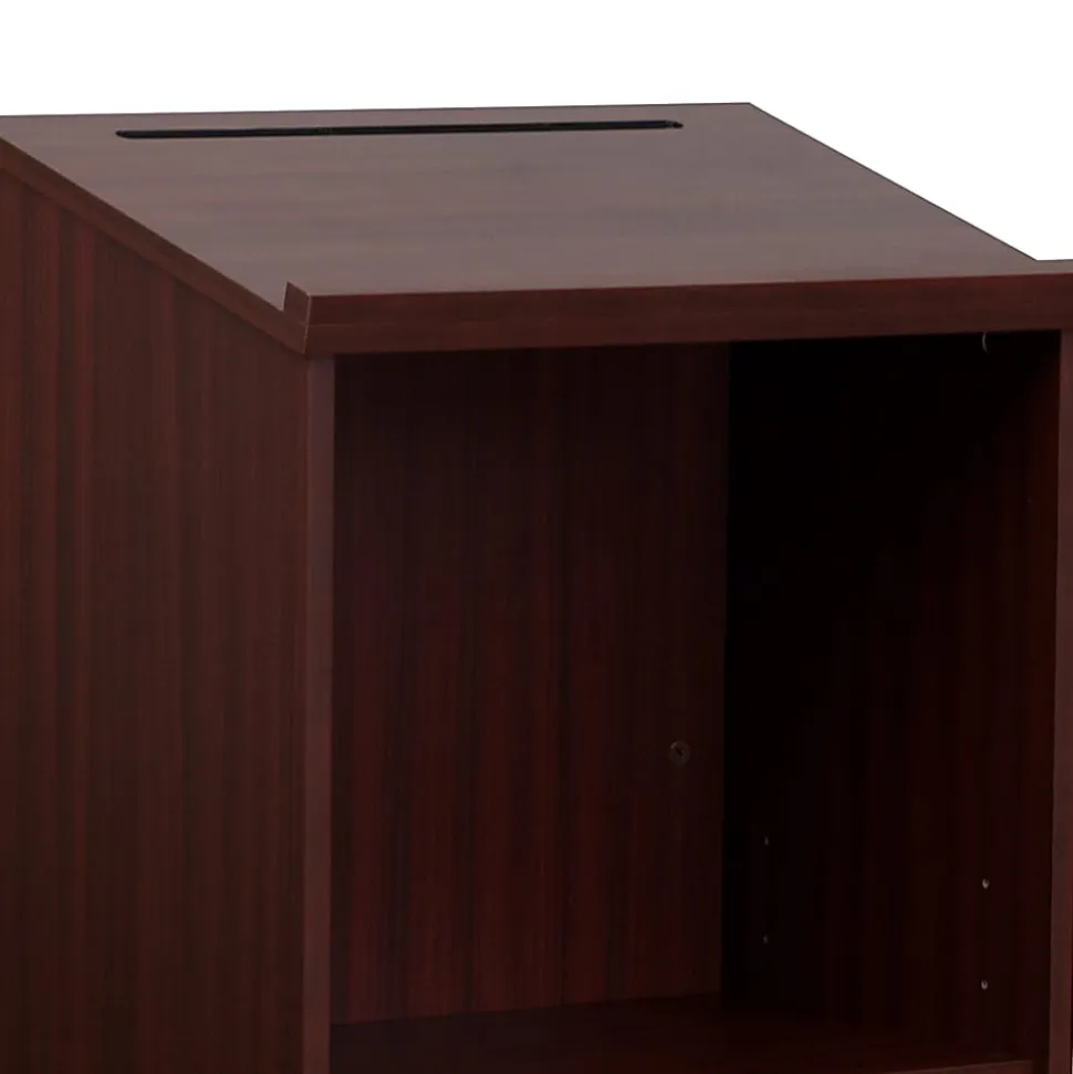 Flash Furniture Stand-Up Wood Lectern, 45-3/4"H x 23"W x 15"D, Mahogany