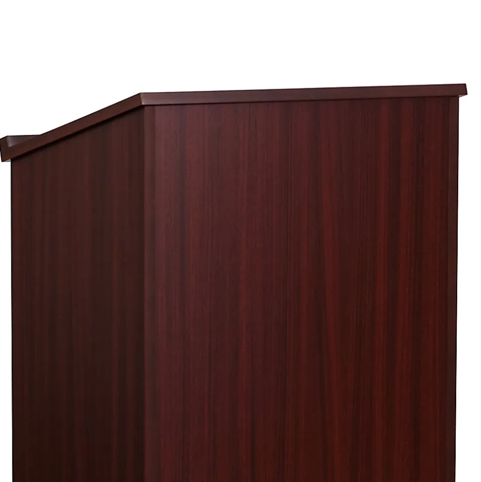 Flash Furniture Stand-Up Wood Lectern, 45-3/4"H x 23"W x 15"D, Mahogany