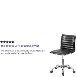 Flash Furniture Vinyl Low-Back Swivel Armless Task Chair, Black/Gray