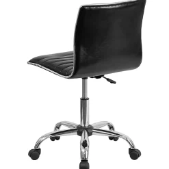 Flash Furniture Vinyl Low-Back Swivel Armless Task Chair, Black/Gray