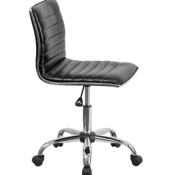 Flash Furniture Vinyl Low-Back Swivel Armless Task Chair, Black/Gray