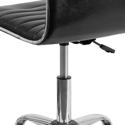 Flash Furniture Vinyl Low-Back Swivel Armless Task Chair, Black/Gray