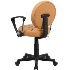 Flash Furniture Vinyl Low-Back Task Chair With Arms, Basketball, Black/Orange