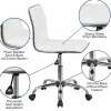 Flash Furniture Vinyl Low-Back Swivel Armless Task Chair, White/Gray