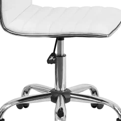 Flash Furniture Vinyl Low-Back Swivel Armless Task Chair, White/Gray