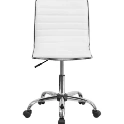 Flash Furniture Vinyl Low-Back Swivel Armless Task Chair, White/Gray