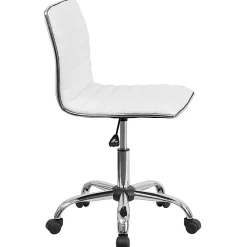 Flash Furniture Vinyl Low-Back Swivel Armless Task Chair, White/Gray