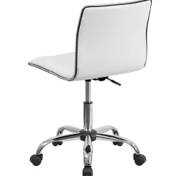 Flash Furniture Vinyl Low-Back Swivel Armless Task Chair, White/Gray