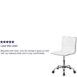 Flash Furniture Vinyl Low-Back Swivel Armless Task Chair, White/Gray