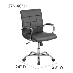 Flash Furniture Vinyl Mid-Back Executive Office Chair, Black